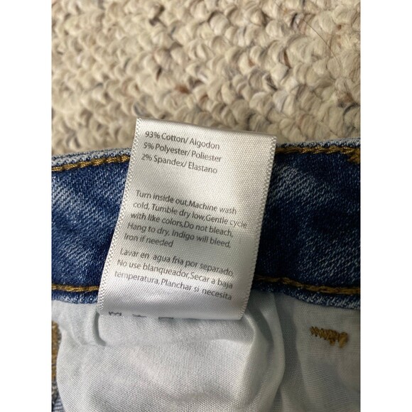 15/32 Risen High-Rise Distressed Crop Straight Leg Raw Fray Hem - Picture 8 of 8